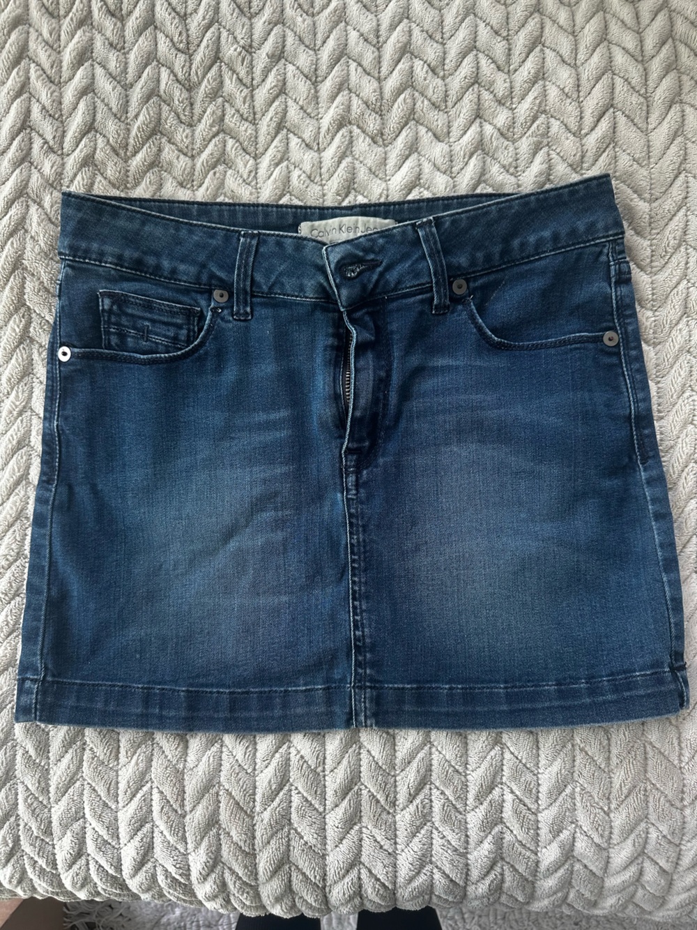 Calvin Klein Women’s Dark Blue Mini Denim Skirt